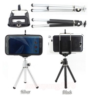 ★SG Seller★ Mini Portable Tripod Stand+Phone Holder Bracket for Apple iPhone 5S 5C 5 4S 4 Samsung Galaxy S5 i9605 S4 S3 S2 Note 2 3 LTE N9005 Nokia LG HTC Sony etc Mobile Width 55-85mm Digital Camera