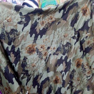 Army floral silk satin fabric - patterned satin fabric - silk satin fabric - premium Velvet satin fa