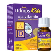 Ddrops Anak Tulang & Penglihatan Kombinasi – Vitamin D3 Cair 600IU + Vitamin A&D | Mendukung Pertumb