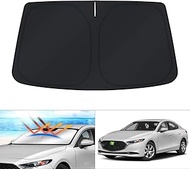 KUST Custom Fit Windshield Sun Shade for Mazda 3 2019-2023 Mazda3 Hatchback/Sedan Window Shade Cover Sun Visor Foldable Blocks UV Rays Keep Your Car Cooler