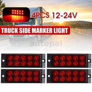 4PCS 12-24V 10LED Side Marker Light Tail Lamp Position Light For Truck Trailer Van