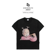 ADLV [acme de la vie] เสื้อยืด Oversize รุ่น Brushing Teeth Girl Baby Face Short Sleeve T-Shirt (Ove