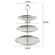 1pc Stainless Steel Three-layer Storage Rack Can Hold Fruit Cake Cookies Jewelry for Afternoon Tea a