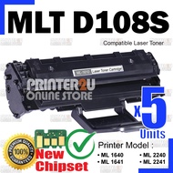 5x Compatible to Samsung MLT-D108S MLTD108S 108 D108S ML-1640 1641 2240 2241 ML1640 ML1641 ML2240 ML2241 Laser Toner