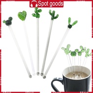 WIN Cactus Swizzle Sticks Holiday Stir Sticks Reusable Drink Stirrers for Cocktails