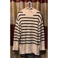 Branded Global Work fulltag - preloved knitted clothes premium striped knitwear with free side slits