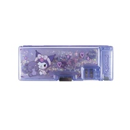 Sanrio Kuromi Emoji Children 2 Sided Compartment Magnetic Pencil Case With Sharpener