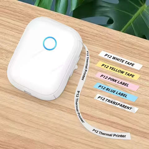 Inkless Label Printer P12 Wireless Bluetooth Thermal Label Maker Similar as D30 D11 110 D101 Label M