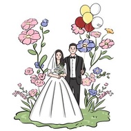 數位 【客製化】似顏繪 Q版插畫 人物畫像 婚禮 結婚書約 電子檔