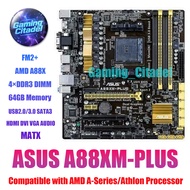 Used ASUS A88XM PLUS MATX DDR3 Motherboard FM2+ A88X Compatible with AMD A-Series/Athlon Processors 