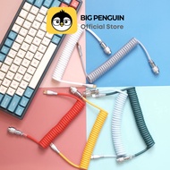 Bigpenguin Coiled Cable สำหรับ Mechanical Keyboardสายคีย์บอร์ด USB C to A สายถัก Custom