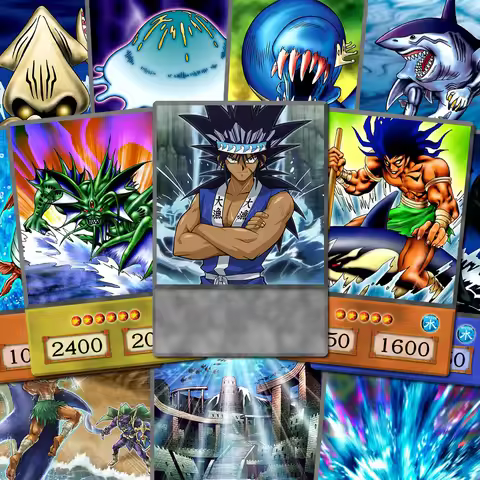50pcs/set YGO Mako Tsunami Ocean Theme Anime Style Orica Ryota Kajiki Legendary Fisherman Classic No