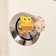 【In delivery】 Cartoon Spongebob Toilets Buttons Cute Bathroom Toilet Press Tool Water Closet Decoration