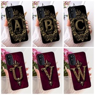 Motorola Moto G52 Case Cover Silicone Luxury Crown A-Z Letters 2D Flat Pattern Soft Casing Motorola 