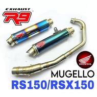 Honda RS150 RSX150 Exhaust R9 MUGELLO R9 INDONESIA Accessories Motor Ekzos Pipe Manifold Muffler RS 