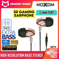 MOXOM Earphone 3.5 mm Earphone With Mic Volume Control AKMX14 In Ear Earphone Bass Earphone Murah Ea