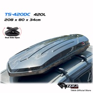 TAKA TS-420DC Car Roof Box [ADVENTURE Series] [XL Size] [Glossy CARBON FIBER] Cargo ROOFBOX