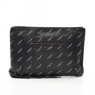 【二手】巴黎世家 (Balenciaga) BALENCIAGA Second Bag Clutch Bag Logo Print Classic Pouch 362967 黑色皮革 Logo Pri