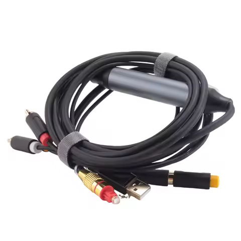 ABRJ-Digital To Analog Audio Conversion Cable 2RCA+3.5Mm Jack Stereo Audio Cable For HDTV,DVD,Headph
