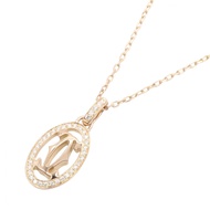 [Pre-owned] Cartier Double C Diamond Necklace, Neck size 38/41.5cm, K18PG (Pink Gold), Diamond Doubl