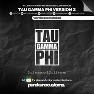 TAU GAMMA PHI VERSION 2 - TRISKELION Cutout Sticker Decal for Motorcycle, Car, and Bike