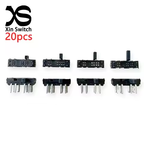 20PCS MSK-23D19 Horizontal Type Edge 8-Pin 2P3T Toggle Switch 13 * 3.5mm DC12V 0.1A 3-Position Dual 