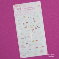 CHERRY BLOSSOM & BICHON FRISE DECO STICKERS - CUTE CHILDREN'S STICKERS