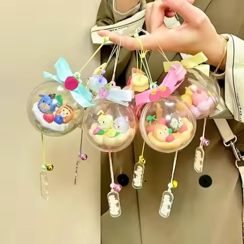 Miniso Disney Ufufy Flowery Wind Chime Anime Figures Qiqi&titi Mickey&minnie Donald Duck&daisy Stitc