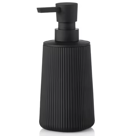 Separate lotion bottles are used for hand sanitizer, hand cream, dishwashing liquid, bathroom, kitch