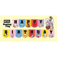 [READY] Bt21 BANNER | Flag BANNER BIRTHDAY PARTY BIRTHDAY Decoration BT21 | Bts | Army | Bt21 SUPER 