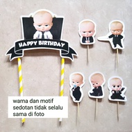 A set Of cake topper Character Birthday cake Decorations baby boss baby boss/boss baby