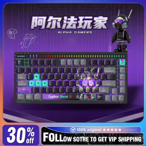 A4Tech Bloody Savage Impact AT75 Wired Mechanical Keyboard Hot Swap RT Emergency Stop Noise Reductio