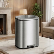 New Style Rectangular Stainless Steel Trash Can Pedal Silent Slow Drop Storage Bin 13L QPQB I4AQ EQO