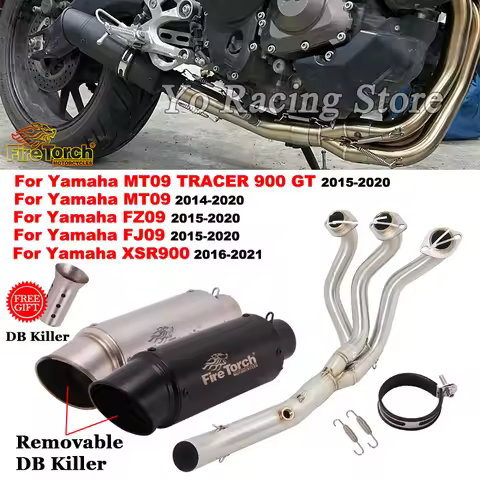 For Yamaha MT-09 FZ-09 FJ09 MT09 TRACER 900 GT 2014 - 2021 Motorcycle Exhaust Systems Front Link Pip