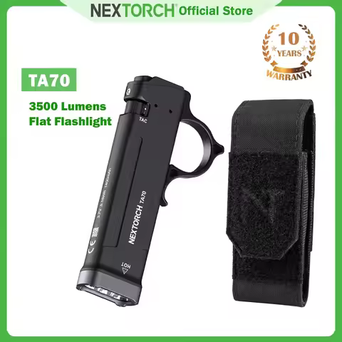 NEXTORCH TA70 EDC Tactical Flashlight,Flat Flashlight Rechargeable,3500 Lumens Tactical/Duty Dual-Sw