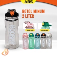 Abs Botol Minum Hooray 2 Liter Jumbo Besar Sport Straw Bottle Premium
