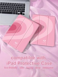 粉色方塊款式,適用於新款ipad Air4/5 10.9英寸、華為metepad 11/tab/xiaomi 5一體機保護套,附有筆扣和支援自動睡眠/喚醒的蓋子