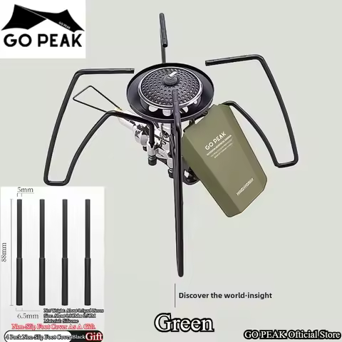 GOPEAK 2025 New Spider Stove Black Spider Folding Card Stove Camping Tableware Camping Kitchenware C