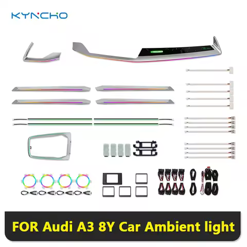 64 Colors LED Car Ambient Light Kit For AUDI A3 8Y RGB Bluetooth App Control Symphony Auto Interior