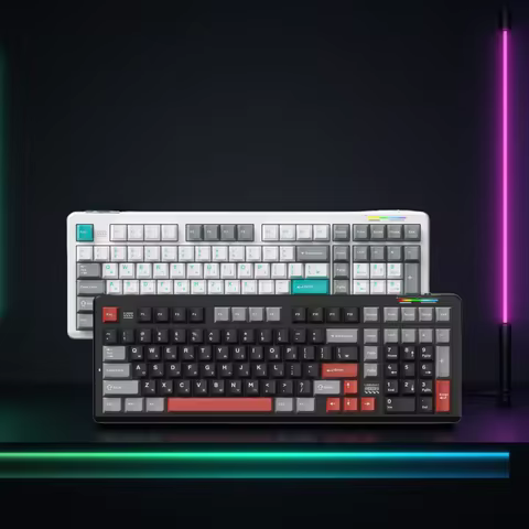AULA×LINGBAO K98 Korean Mechanical Keyboard Wireless Tri-mode Custom 10000mAh RGB Backlit Gasket Str