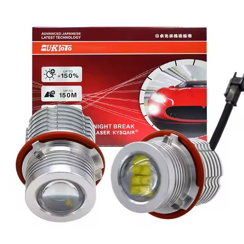 2025 SUKIOTO GENUINE LED Angel Eyes 2PCS 80W Yellow White No Error Canbus LED Marker Lights For BMW
