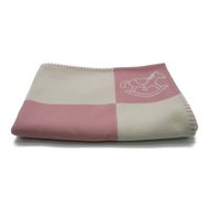 HERMES 嬰兒毛毯包裹羊毛 粉紅 二手
