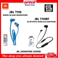 JBL T110 In-Ear Wired Headphone | JBL T110BT Wireless Bluetooth Headphone | JBL Signature Sound | Extra Deep Bass | Brand New With Warranty