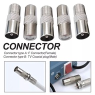 Connector F type screw connector socket to RF coaxial TV aerial male adapter (2pcs)