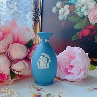 英國製Wedgwood jasper藍色碧玉浮雕希臘神話花瓶花器母親節送禮