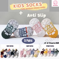 (5 Pair) Baby Gift Socks Cartoon Anti Slip Socks Baby Cartoon Socks NewBorn Stoking Baby Infant Todd