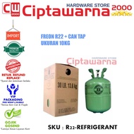 Freon R22 Refrigerant tabung Freon AC + Can tap 10 Kg