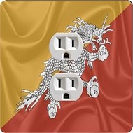2738 Outlet Bhutan Flag Design Outlet Plate