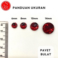 [PAYET BULAT] Ukuran 8mm Manik Kristal Jahit Mote Beads Borci Resin |