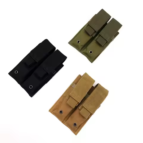 New Molle Double Pistol Mag Pouch Single Double Stack Magazine for 9mm/.40 Calibers Gl 17 S&W M&P Si